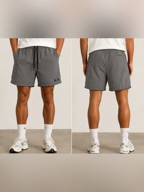 L.L.Bean Gray Mesh Lined Swim Trunks Shorts Size L Quick Dry Men’s
